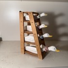 Vintage Duck Measuring Cups Set Of 4 W  Wooden Rack Farmhouse Kitchen