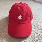 Vintage Apple Computer Logo Red Baseball Cap hat - Osfa