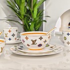 Louis Vuitton 10pcs Porcelain Cups Bowls Spoons Plates Gift Set