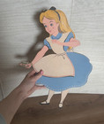 Vtg Set 4 Walt Disney Fairytale Pin-ups Alice In Wonderland Mad Hatter Tea Read