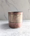 Vintage Brass Copper Riveted Bucket Planter Rustic French Farmhouse Decor