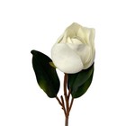 White Artificial Magnolia Stem  Real Touch Silk Floral For Wedding  Home Decor