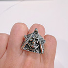 Freemason Skull Masonic Symbol Stainless Steel Ring Gothic Biker Punk Statement