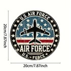 Vintage Air Force Metal Tin Sign Round Wall Art Decor With Wreath 8x8