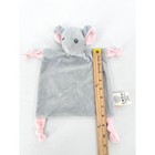 Dan Dee Baby Lovey Security Blanket Elephant Gray Pink Bow Plush Knotted Rattle
