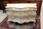 French Antique Painted Louis Xv Chest   Marble Top   Carved Drawers   Curves