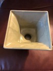 Vintage Pottery 1950   s Green Planter 5    Tall 5 5    Square Top Ceramic Flower Pot