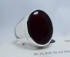 Red Agate Sterling Silver Ring For Men   Bold Handmade Gemstone Jewelry