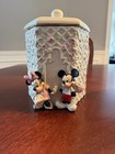 New Rare Disney Lenox Garden Pinic Mickey   Minney Mouse Cookie Jar 9   In Box