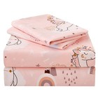 Pink Unicorn Twin Sheet Set For Kids - 3 Piece Rainbow Microfiber Bed Sheets  De