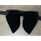 Handmade Oversized Black Velvet Bow Tie Vintage Style 70 s Wedding Prom