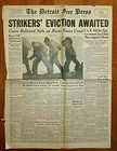 1937  striker s Eviction Awaited  Newspaper