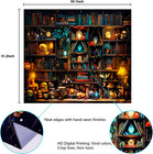 Bookshelf Tapestry  Vintage Gothic Skull  Retro Library Wall Hanging For Bedroom