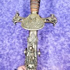 Antique 1800s Knights Of Pythias Ur Fcb Etched Sword   Scabbard Rare