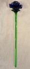 Murano Hand Blown 19    Long Stem With Cobalt Blue Glass Flower