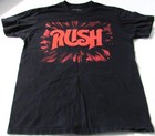 Rush Red Burst Hot Topic Size Medium Short Sleeve Black T Shirt Rock And Roll Fs