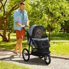Pawhut Foldable Pet Stroller For Small And Medium Dogs  Grey