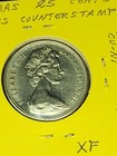 Counterstamped 1966 Bahamas 25 Cents  curtis Counterstamp 