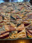 Vintage Antique 1930-1940s Colorful Hand Sewn Crazy Quilt Patchwork Warm 60x76