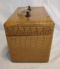 Vintage 1930 s Faux Alligator Skin Train Case Cosmetic Travel Luggage