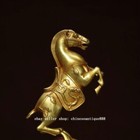 9 old Chinese Dynasty Bronze Gilt Feng Shui 12 Zodiac Horse Horses Animal Statue