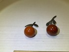 Rare Bakelite  catalin Antique Cherry Salt Pepper Shaker Set Red orange