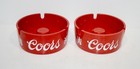 4 Coors Beer Red Melamine Advertising Ashtrays - Free Shipping
