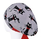 Scrub Cap  Scrub Hats  Surgery Caps  Cat Surgical Hat  Gray Cotton Medical Cap
