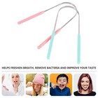 4pcs Tongue Scraper Stainless Steel Oral Cleaner Brush Tongue Cleaning Brush