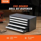 Vevor Drill Bit Dispenser Organizer Cabinet Five-drawer For 33 64  To 63 64 