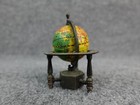 Vintage 3 5  Metal World Globe Pencil Sharpener - Collectible Desk Accessory