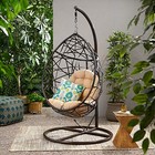  312592 Isaiah Indoor outdoor Wicker Tear Drop Hanging Chair  stand Not 