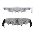 Halloween Cobweb Mantle Scarf 18 x96  Black Lace Spiderweb Decor