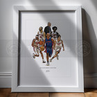Detroit Pistons Poster 2003-2004 Basketball Champions Illustration 8x10 Print