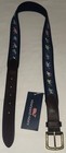 Vineyard Vines Kentucky Derby Horse Racing Silks Canvas Leather Belt Navy Men 34