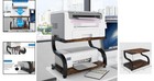 Elegant 2-tier Rustic Printer Stand For Small Spaces - Heavy Duty Organizer