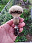 Restored Antique vintage 1908 Shave Brush With A New 19mm Silver Tip Badger Knot