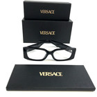 Versace Eyeglasses Frame Mod 3362-u Gb1 Shiny Black Rectangle Full Rim 53-17-140
