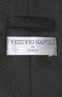 Vesuvio Napoli Black Paisley Necktie And Handkerchief Matching Mens Neck Tie Set