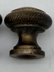 Antique Solid Brass Colonial Button Cabinet  Piano Knobs  No Screws Set Of Two