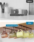 3 Pack Mug Hooks Under Cabinet  Coffee Holder For Hanging Brown 