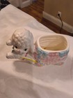Mcm Relpo 1965 Ceramic Baby Lamb Nurseryplanter Pastels Hand Painted Charming L1