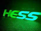 Lighted Gas Station Amerada Hess Corporation Sign
