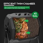 F2c Compost Bin Outdoor 43 Gallon Garden Dual Chamber Composter Bin - Bundled Wi