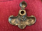 Antique Or Vintage Cast Brass Inkstand Featuring An Ornate Art Nouveau