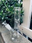 Premium Thick Glass 8  Inch Clear Glass Hookah Water Pipe Bong With 14mm Bowl