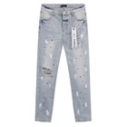 Light Blue Purple Brand Designer Personality Men Jeans Tie-dye Painting Jeans