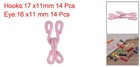 Sewing Hooks And Eye  14pcs - Polyester Covered  pink  27mm Length 