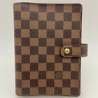 Louis Vuitton R20240 Damier Ebene Agenda Mm Day Planner Cover Lv Auth C338