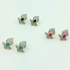 Gold Plated Stud Earrings Ruby Emerald Black Onyx Cz South Indian Wedding Style